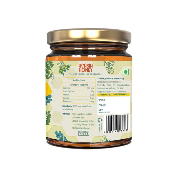 Nutrient Values of Neo Sanjivani Pure himalaya acacia Honey